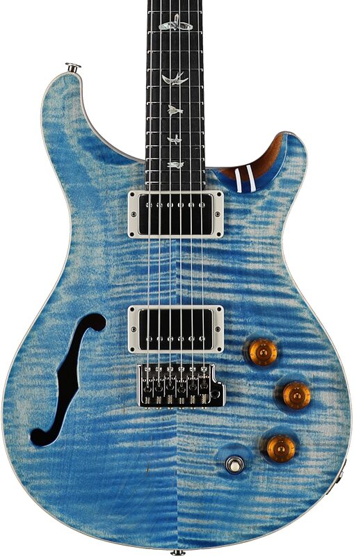 open zoom image for PRS Paul Reed Smith DGT Semi-Hollow Birds Electric Guitar (with Case), Faded Blue Jean, Serial Number 0420510, Body Straight Front