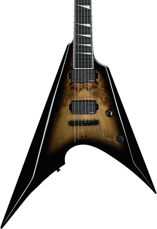 open zoom image for ESP E-II Arrow NT Electric Guitar (with Case), Nebula Black Burst, B-Stock, Serial Number ES8072253, Body Straight Front