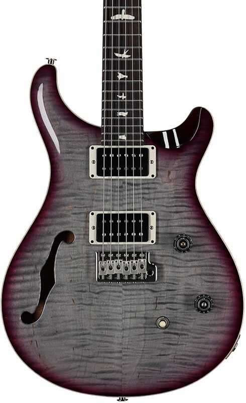 open zoom image for PRS Paul Reed Smith CE 24 Semi-Hollowbody Electric Guitar (with Gig Bag), Faded Gray Black Purple Burst, Serial Number 0424991, Body Straight Front