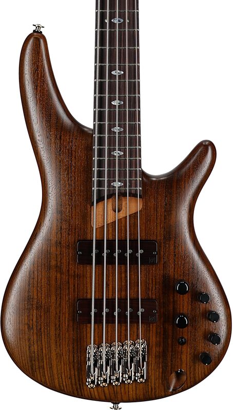 open zoom image for Ibanez SR5505 Prestige Electric Bass, 5-String (with Case), Mocha Flat, Serial Number 210001F2525012, Body Straight Front