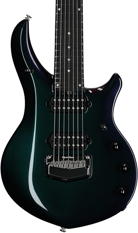 open zoom image for Ernie Ball Music Man Majesty 7 Premium Select Electric Guitar, 7-String, Mystic Dream, Chrome Hardware, Serial Number M021822, Body Straight Front