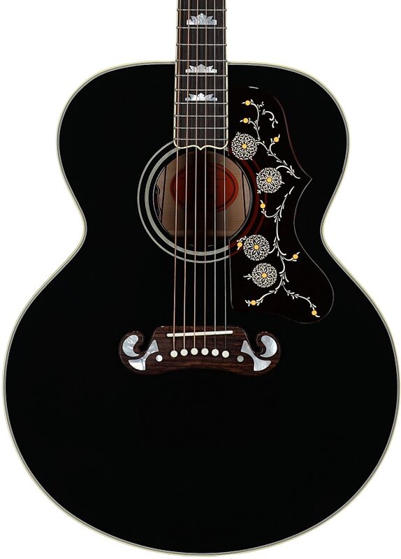 open zoom image for Gibson Elvis Presley SJ-200 Jumbo Acoustic-Electric Guitar (with Case), Ebony, Serial Number 23514027, Body Straight Front