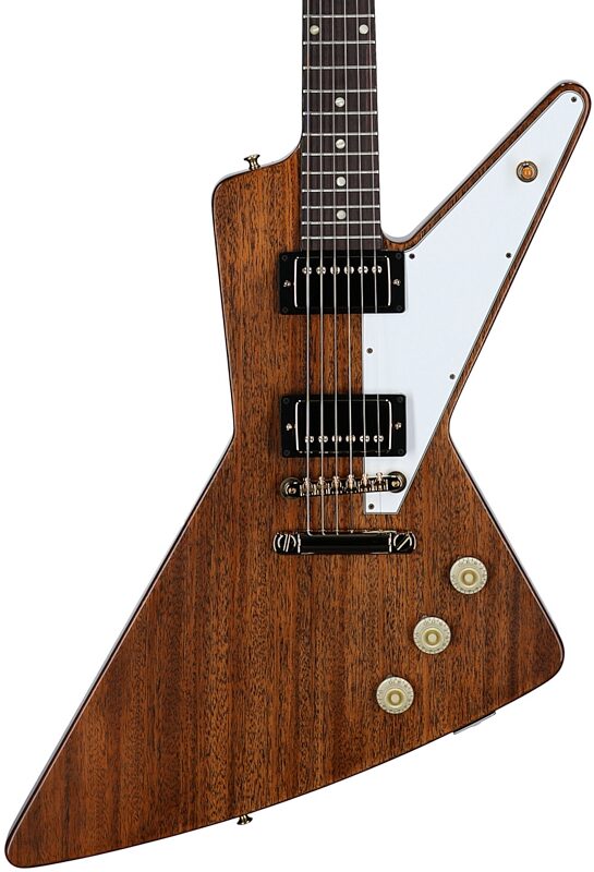 open zoom image for Gibson Custom Shop 1957 Mahogany Futura Electric Guitar (with Case), Antique Natural, Serial Number 76363, Body Straight Front