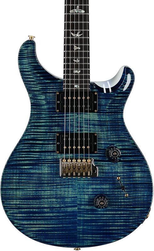 open zoom image for PRS Paul Reed Smith Custom 24-08 10-Top Pattern Thin Electric Guitar (with Case), River Blue Pearl, Serial Number 0424152, Body Straight Front