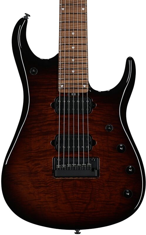 open zoom image for Ernie Ball Music Man John Petrucci JP15 7 Electric Guitar, 7-String (with Case), Amber Waves Flame, Maple Fretboard, Serial Number K06528, Body Straight Front