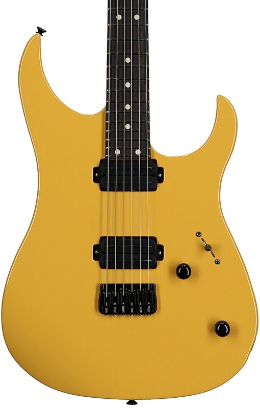 open zoom image for LsL Era Series XT4 HH Electric Guitar, Graffiti Yellow, Serial Number 8816, Body Straight Front