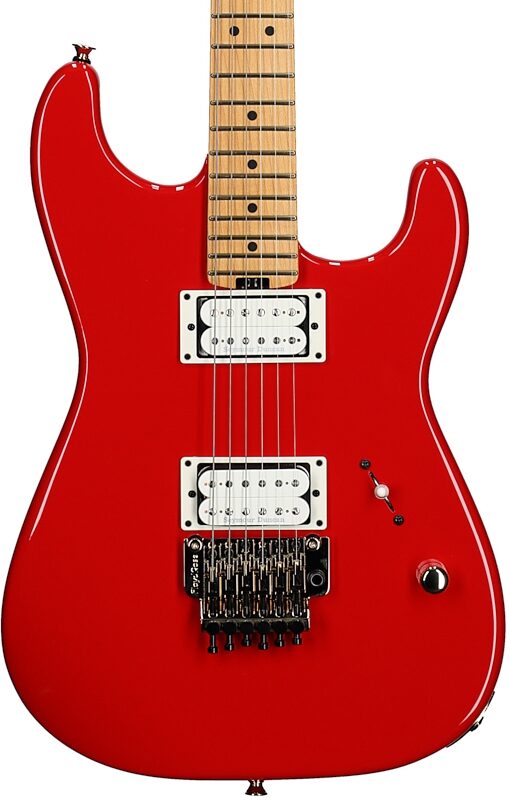 open zoom image for Charvel American Neo-Classic SD1 HH FR Electric Guitar (with Case), Ferrari Red, with Gold Hardware, Serial Number CH19994, Body Straight Front