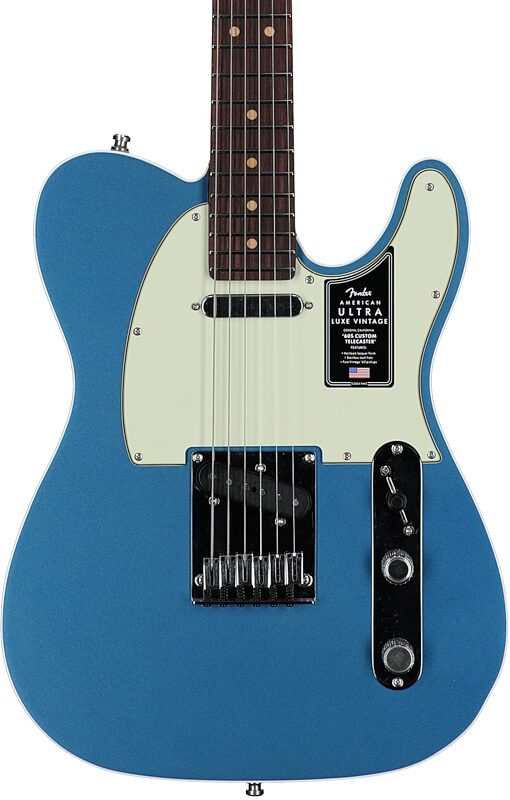 open zoom image for Fender American Ultra Luxe Vintage '60s Telecaster Custom Electric Guitar, Rosewood Fingerboard (with Case), Lake Placid Blue, Serial Number US26002071, Body Straight Front