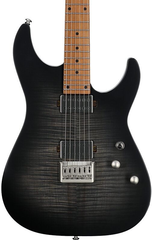 open zoom image for Schecter C-1 Standard Plus Electric Guitar, Maple Fingerboard, Transparent Black Burst, Body Straight Front