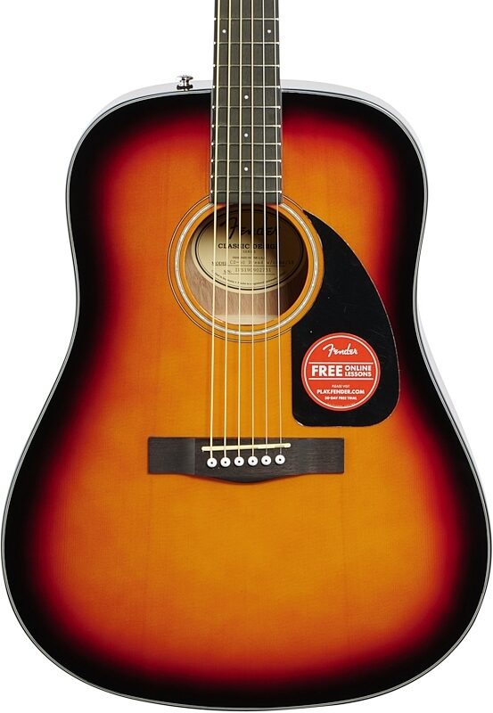 open zoom image for Fender CD-60 V3 Dreadnought Acoustic Guitar (with Case), Sunburst, Body Straight Front