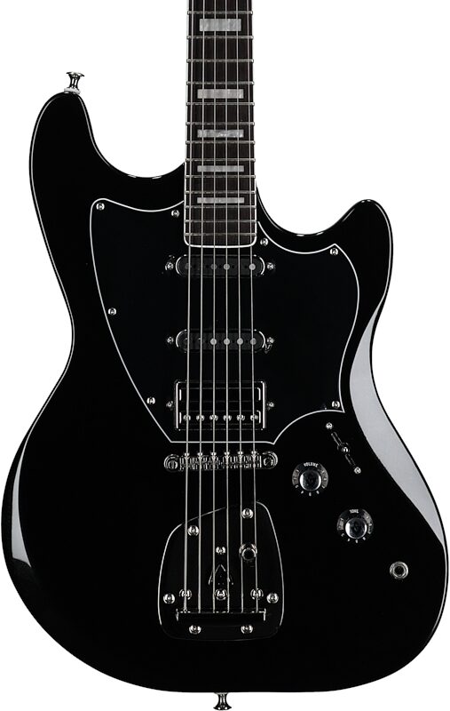 open zoom image for Guild Surfliner Deluxe Electric Guitar, Black Metallic, Body Straight Front