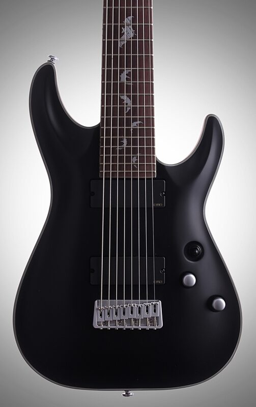 open zoom image for Schecter Damien Platinum 8 Electric Guitar, 8-String, Satin Black, Body Straight Front