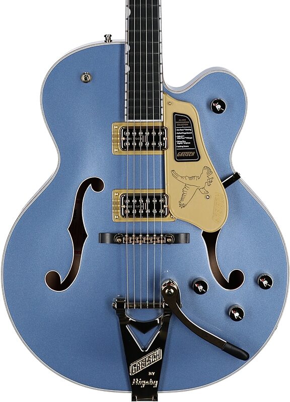open zoom image for Gretsch Pro Series Falcon Electric Guitar (with Case), Cerulean Smoke, Body Straight Front