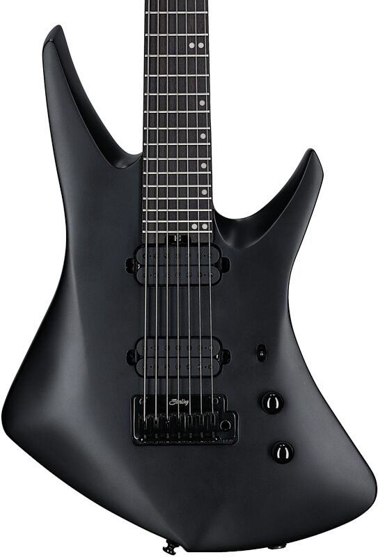 open zoom image for Sterling by Music Man Kaizen 7 Electric Guitar, 7-String, Stealth Black, Rosewood Fretboard, Body Straight Front