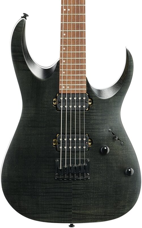 open zoom image for Ibanez RGA42FM Electric Guitar, Transparent Gray Flat, Body Straight Front