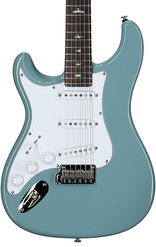 open zoom image for PRS Paul Reed Smith SE Silver Sky Electric Guitar, Left-Handed, Rosewood Fretboard (with Gig Bag), Stone Blue, Body Straight Front
