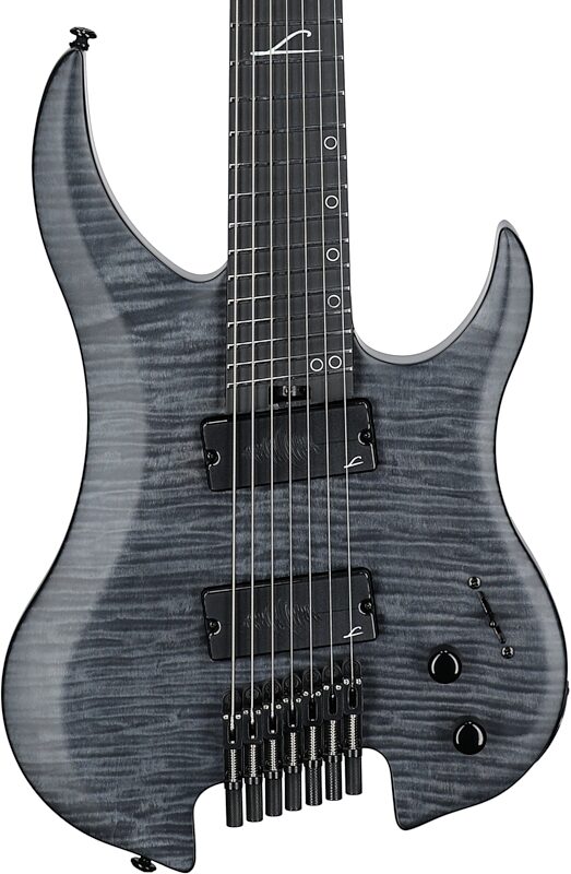 open zoom image for Legator Ghost 7 Super Shred Electric Guitar, Black Flame, Body Straight Front
