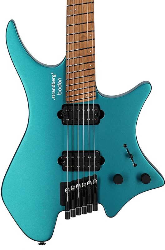 open zoom image for Strandberg Boden Standard Series N2.6 Electric Guitar (with Gig Bag), Transparent Teal Metallic, Open Box (Very Good), Body Straight Front
