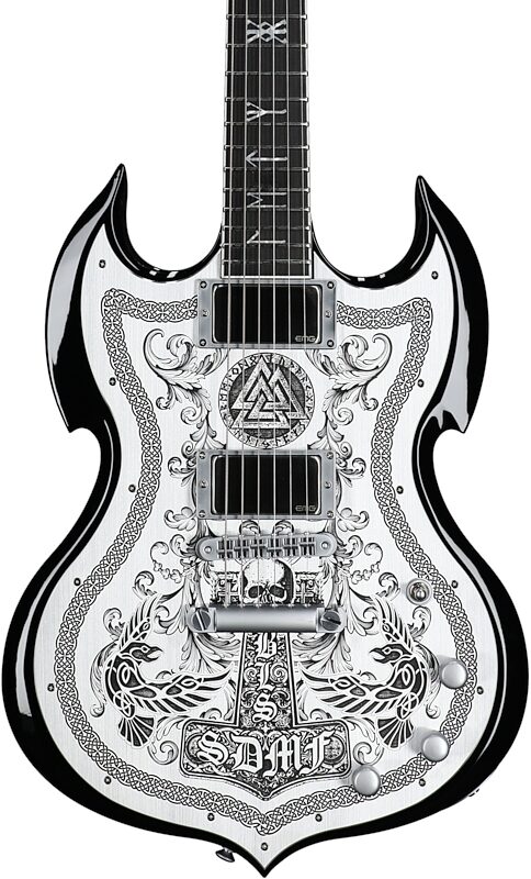 open zoom image for Wylde Audio Iron Works Barbarian Electric Guitar, Black Burst, Body Straight Front