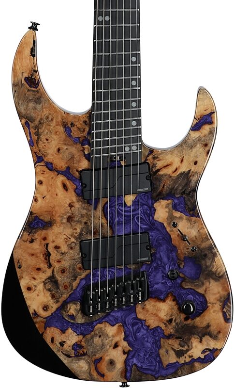 open zoom image for Legator Ninja X7F Multi-Scale Guitar, 7-String, Royal Purple, Body Straight Front