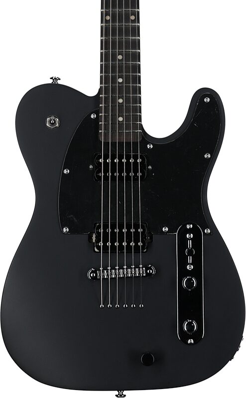 open zoom image for Michael Kelly Hybrid 55T Electric Guitar, Black Satin, Open Box (Very Good), Body Straight Front