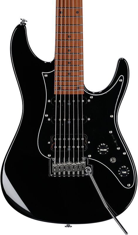 open zoom image for Ibanez AZ24047 Prestige 7-String Electric Guitar (with Case), Black, Body Straight Front