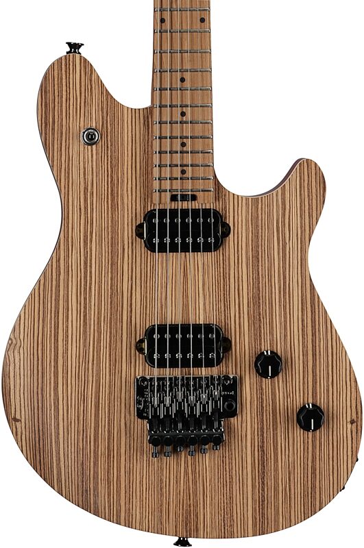 open zoom image for EVH Eddie Van Halen WG Wolfgang Standard Exotic Electric Guitar, with Maple Fingerboard, Zebrawood Natural, Body Straight Front