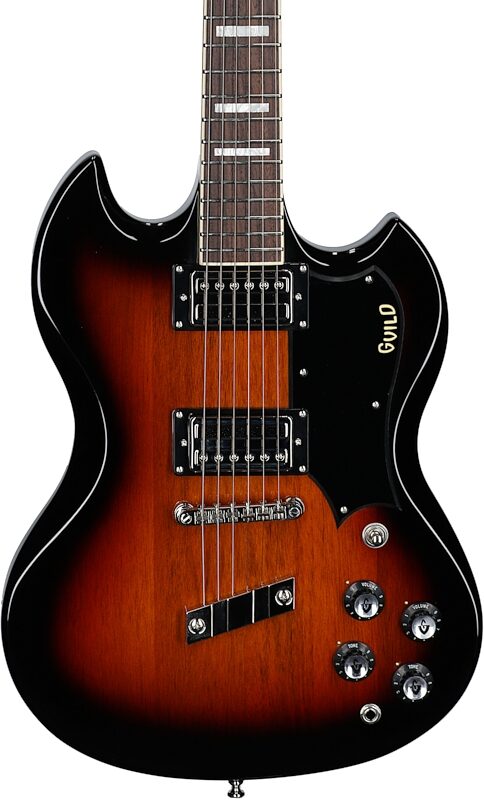open zoom image for Guild Polara Deluxe Electric Guitar, Vintage Sunburst, Open Box (Very Good), Body Straight Front