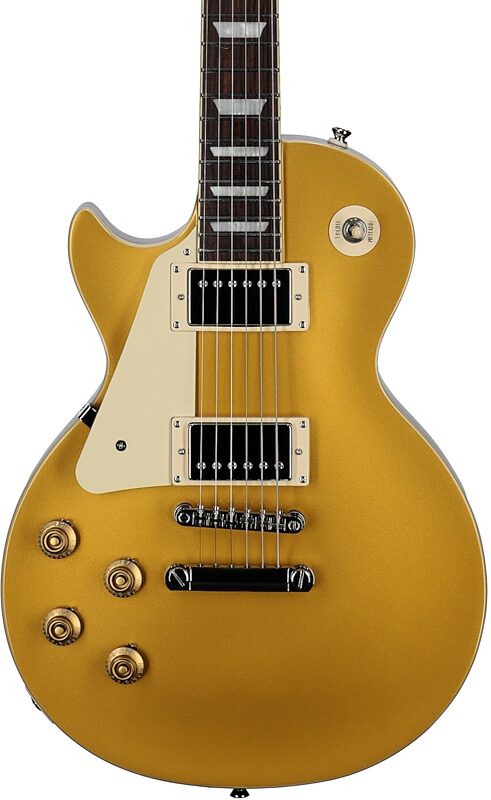 open zoom image for Epiphone Inspired by Gibson Les Paul Standard Electric Guitar, Left-Handed (with Gig Bag), Gold Top, Open Box (Good), Body Straight Front