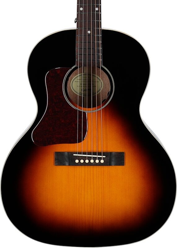 open zoom image for Epiphone Blues King Studio Acoustic-Electric Guitar, Left-Handed (with Gig Bag), Dark Burst, Body Straight Front