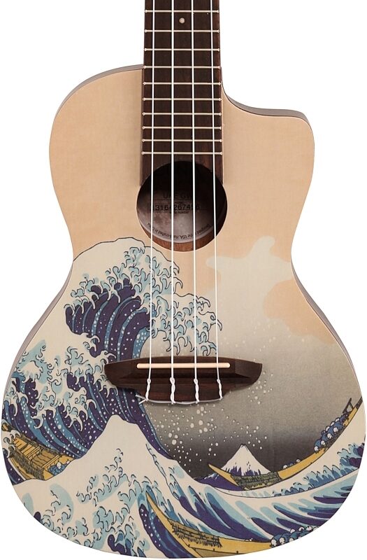 open zoom image for Luna UKEGWC Great Wave Concert Ukulele with Gig Bag, New, Body Straight Front