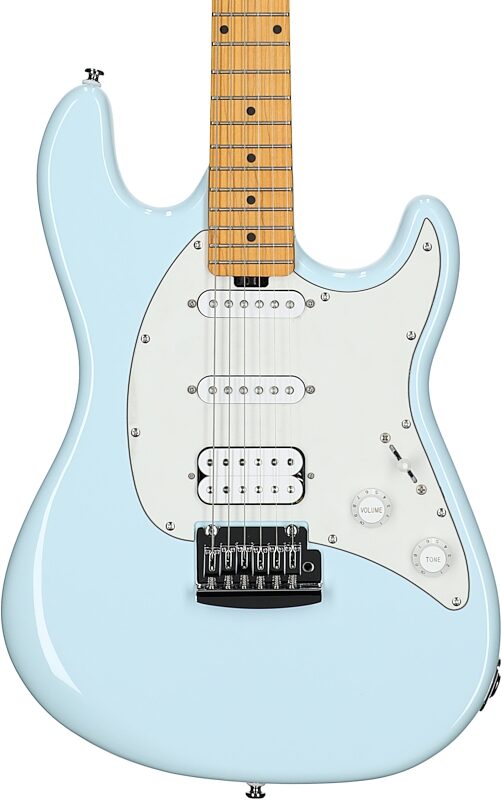 open zoom image for Sterling by Music Man CT30CHSS Cutlass HSS Electric Guitar, Daphne Blue, Hard Maple Fretboard, Body Straight Front