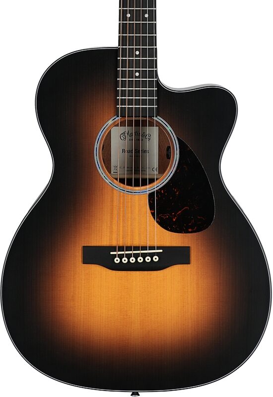 open zoom image for Martin OMC-10E Modern Acoustic-Electric Guitar (with Soft Case), Burst, Body Straight Front