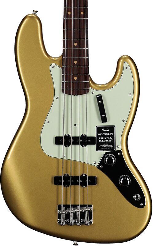 open zoom image for Fender Vintera III Early 60s Jazz Bass Guitar, Aztec Gold, Body Straight Front