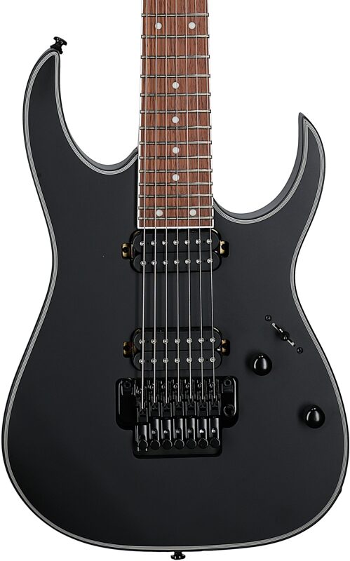 open zoom image for Ibanez RG7420EX Electric Guitar, Black Flat, Body Straight Front