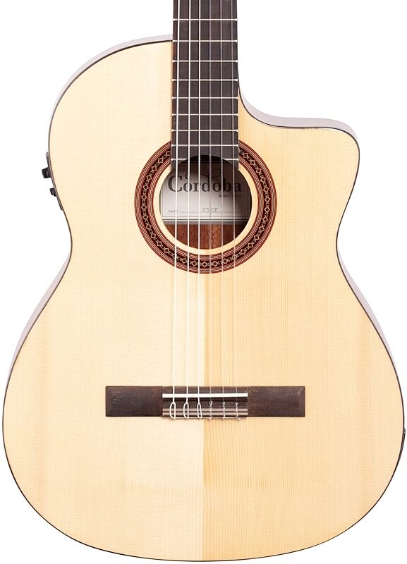 open zoom image for Cordoba C5-CE Classical Acoustic-Electric Guitar, Natural, Solid Spruce Top, Body Straight Front