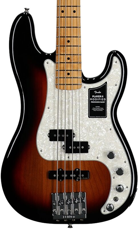 open zoom image for Fender Player II Modified Active Precision Electric Bass, Maple Fingerboard (with Gig Bag), 3-Color Sunburst, Body Straight Front