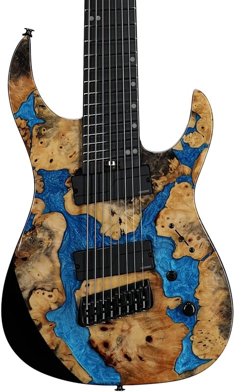 open zoom image for Legator Ninja X8F Multi-Scale Guitar, 8-String (with Gig Bag), Caribbean Blue, Body Straight Front