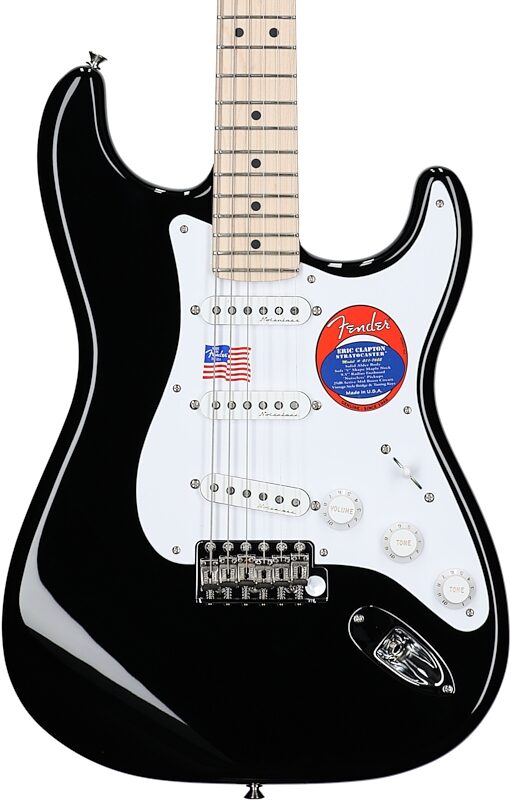 open zoom image for Fender Eric Clapton Artist Series Stratocaster (Maple with Case), Black, Body Straight Front