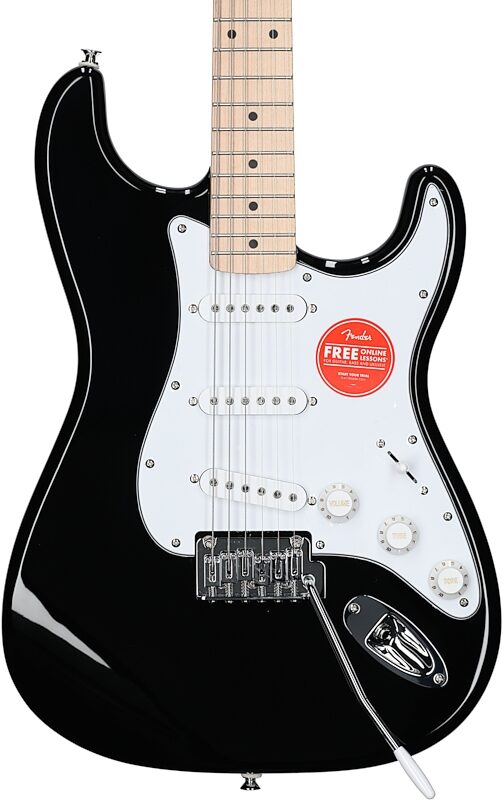 open zoom image for Squier Affinity Stratocaster Electric Guitar, with Maple Fingerboard, Black, Body Straight Front
