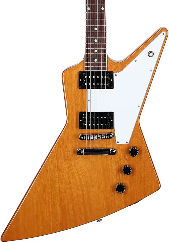 open zoom image for Gibson '70s Explorer Electric Guitar (with Case), Antique Natural, Body Straight Front
