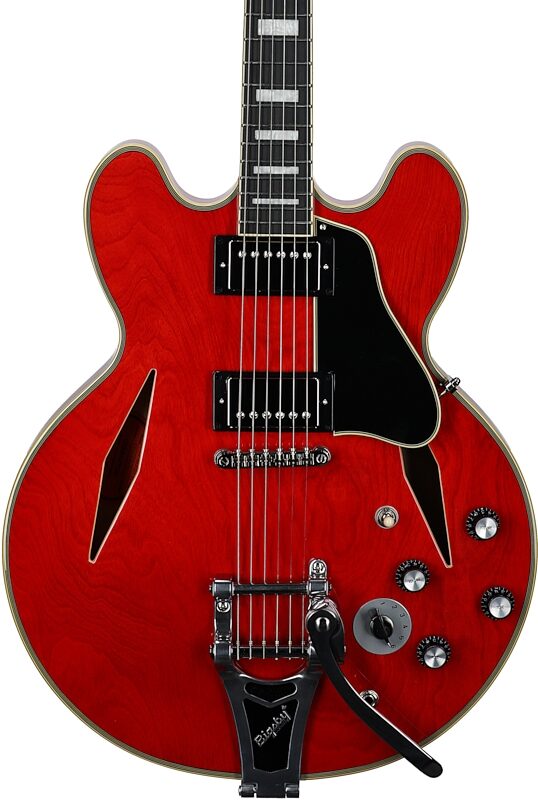 open zoom image for Epiphone Exclusive Shinichi Ubukata ES-355 Custom Electric Guitar (with Case), Satin Cherry, Open Box (Very Good), Body Straight Front