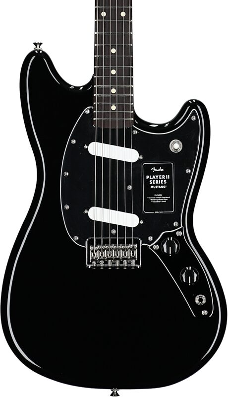 open zoom image for Fender Player II Mustang Electric Guitar, with Rosewood Fingerboard, Black, Body Straight Front