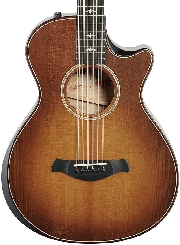 open zoom image for Taylor Builder's Edition 652ce Grand Cutaway Acoustic-Electric Guitar, 12-String (with Case), Wild Honey Burst, Body Straight Front