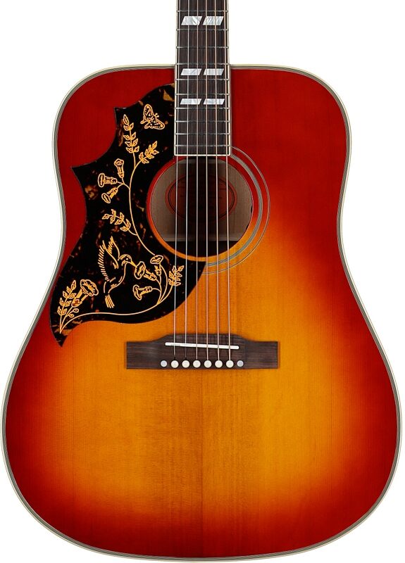 open zoom image for Epiphone Inspired by Gibson Custom 1960 Hummingbird Acoustic-Electric Guitar, Left-Handed (with Case), Cherry Sunburst, Body Straight Front