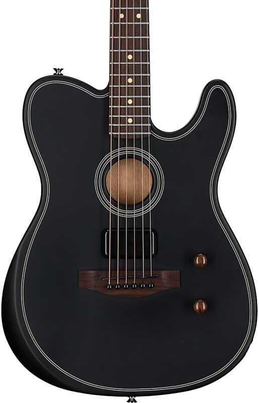 open zoom image for Fender Acoustasonic Standard Telecaster Acoustic-Electric Guitar, Black, Body Straight Front