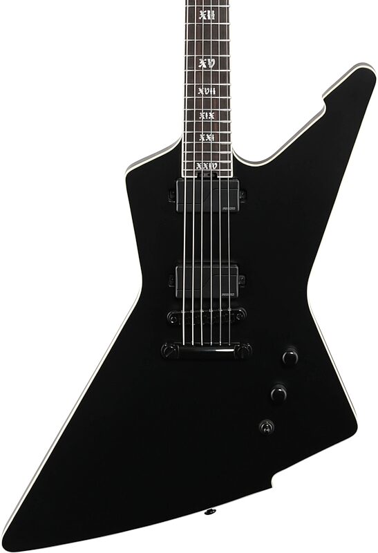 open zoom image for Schecter E1 SLS Elite Electric Guitar, Evil Twin, Body Straight Front
