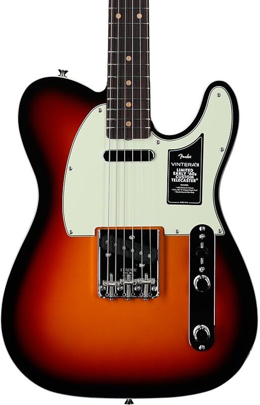 open zoom image for Fender Limited Edition Vintera III Early 60s Telecaster Electric Guitar (with Gig Bag), 3-Color Sunburst, Body Straight Front
