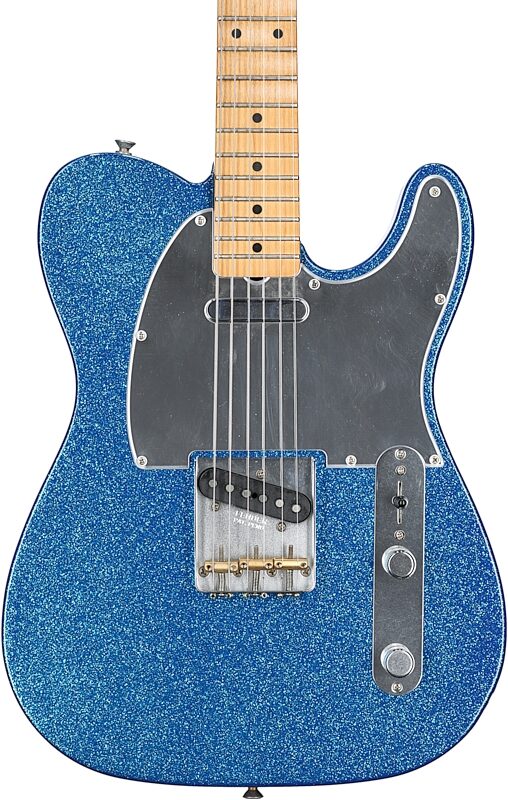 open zoom image for Fender J Mascis Telecaster Electric Guitar (with Gig Bag), Blue Flake, Body Straight Front