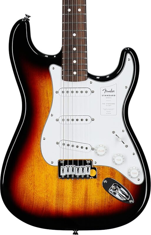 open zoom image for Fender Standard Stratocaster Electric Guitar, Laurel Fingerboard, 3-Color Sunburst, Body Straight Front